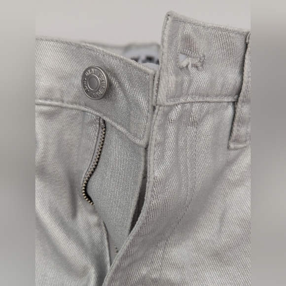 NWT DKNY Women's (Size 26) Silver Metallic-Foiled High-Rise Mini Skirt - Picture 4 of 16